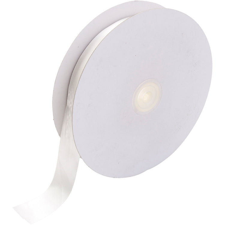 Ribbon Satin de la société Creativ, b: 25 mm, blanc, 50 m 1 rouleau