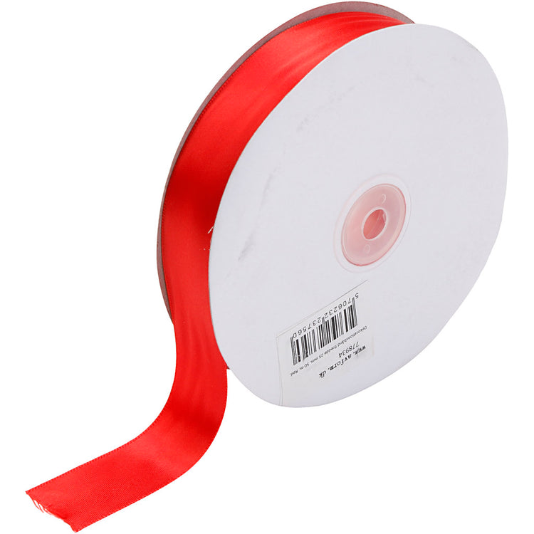 Ruban de satin Creativ company, l: 25 mm, rouge, 50 m 1 rouleau