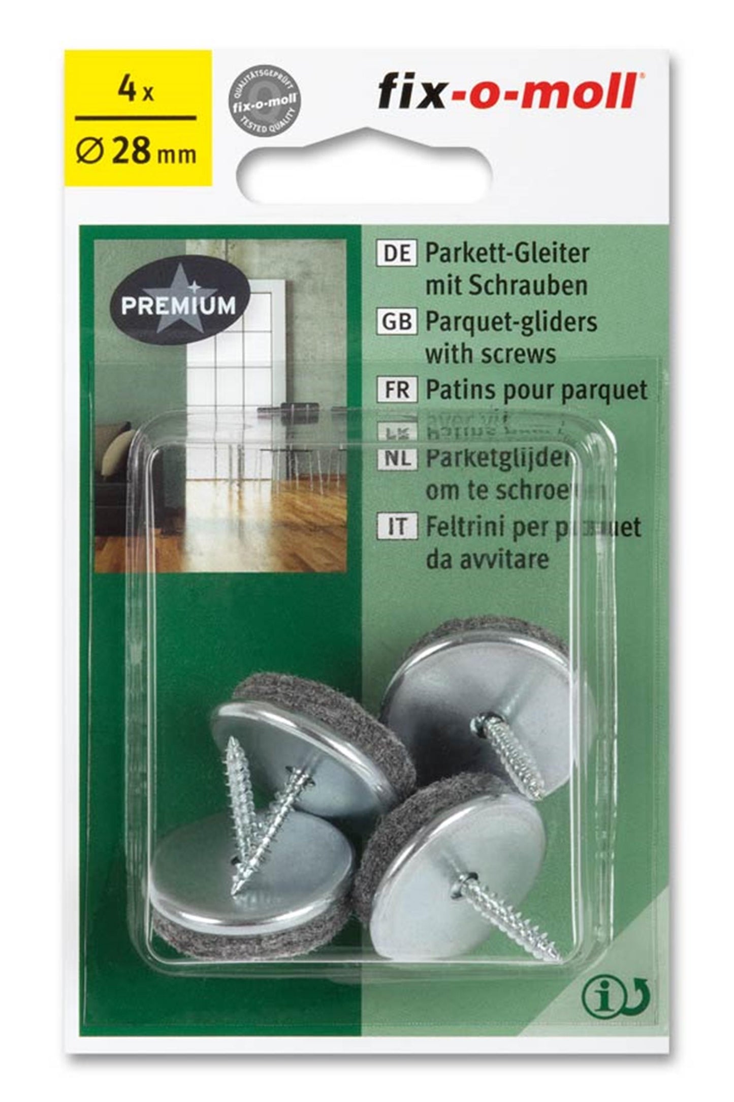 Patin feutre Fix-o-moll avec vis ø28mm