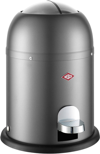 Seau à cosmétiques Wesco mini master en graphite mat, plaque d'acier thermolaquée, capacité 6 litres, seau intérieur en plastique, pédale