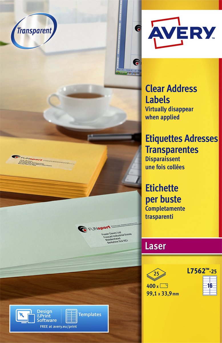 Étiquettes d'adresse Avery l7562-25