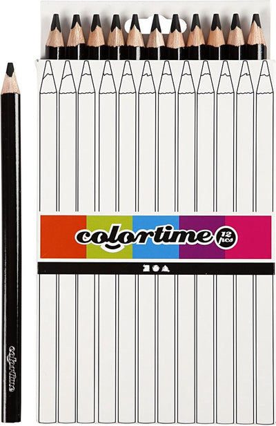 Crayons de couleur jumbo triangulaires - noir, 12e.