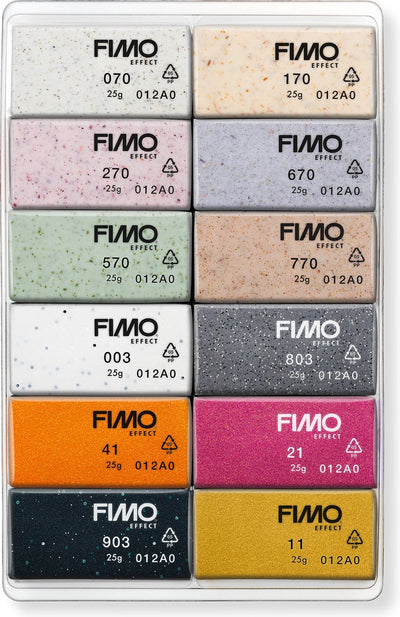 Effet Fimo®, différentes couleurs, 12x25 gr 1 Boîte