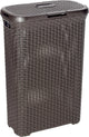 Panier à linge style Curver avec couvercle - 40l - plastique - marron