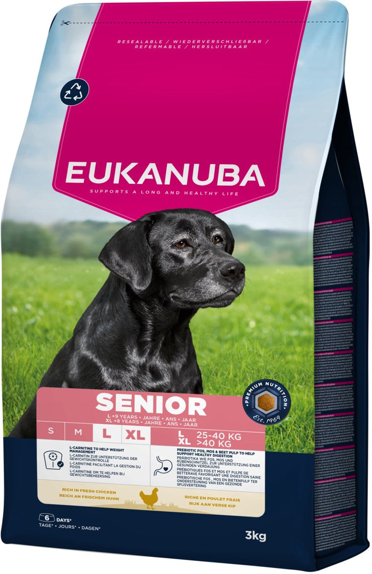 Eukanuba senior grande race poulet - nourriture pour chien - 3 kg
