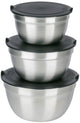 Bols en acier inoxydable Alpina 3 pièces avec couvercle - saladier pour salades - bol à mélanger avec couvercle - bols pour bol à mélanger et conservation - bol à collation