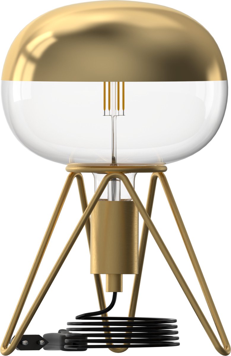 Lampe de table trépied Calex - industrielle - culot E27 - or - excl. source de lumière