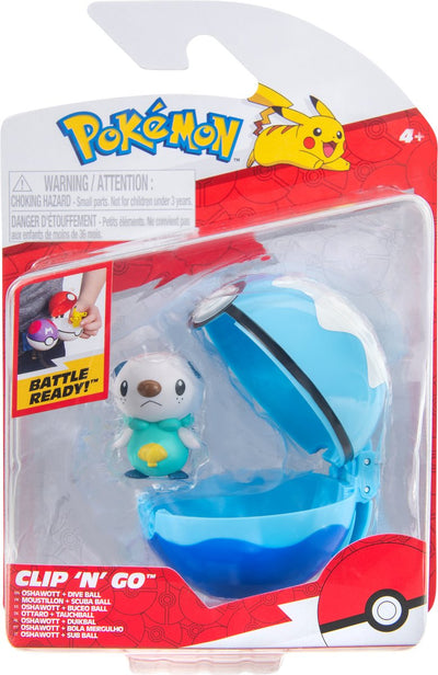 Jazwares Pokémon Clip 'n' Go Ballon de plongée Oshawott