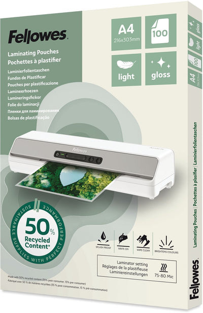 Pochettes de plastification Fellowes 100142987 transparentes a4
