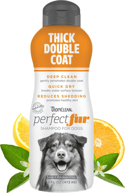 Tropiclean perfectfur - shampoing pour chien - pelage épais et double - 473 ml