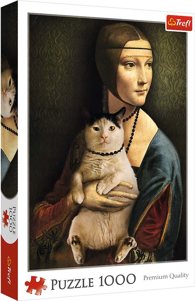 Trefl puzzle 1000 pièces dame avec un chat puzzle adultes.
