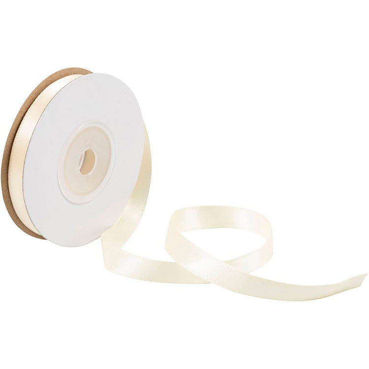 Ruban de satin Creativ company, l: 10 mm, crème, 10 m 1 rouleau