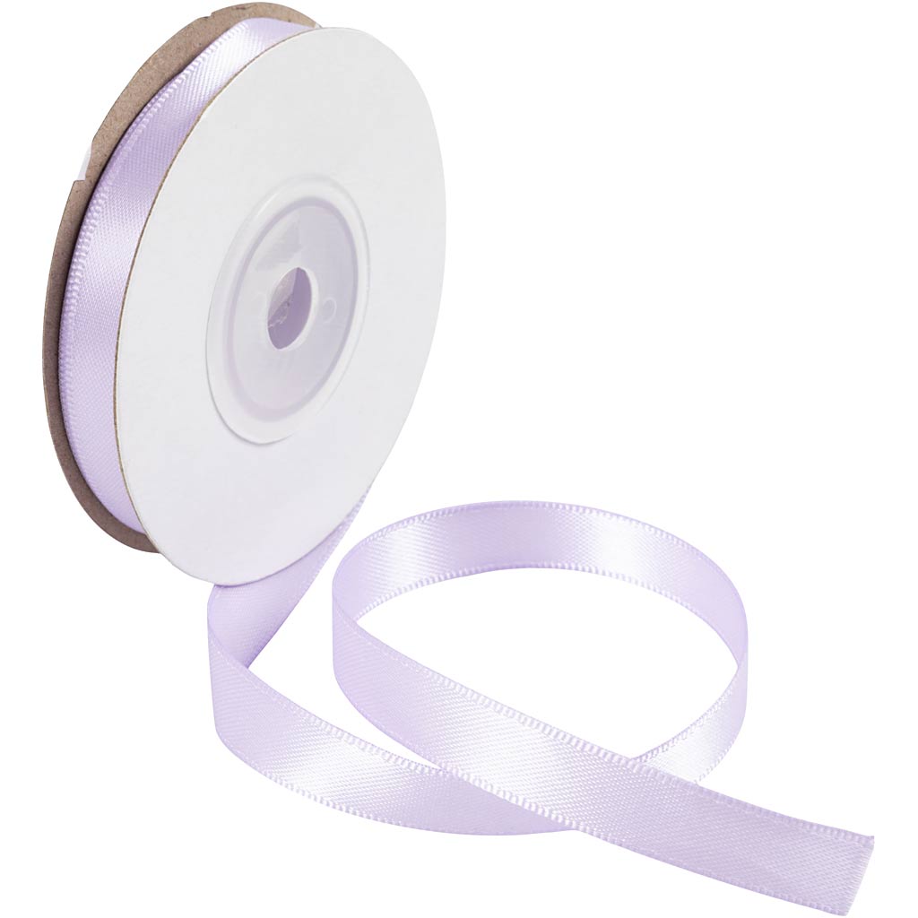 Ruban de satin Creativ company, l: 10 mm, violet clair, 10 m 1 rouleau