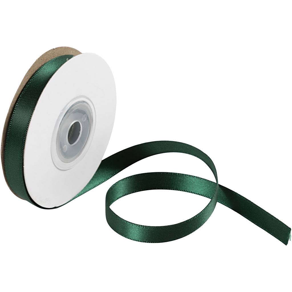 Ruban de satin Creativ company, l: 10 mm, vert, 10 m 1 rouleau