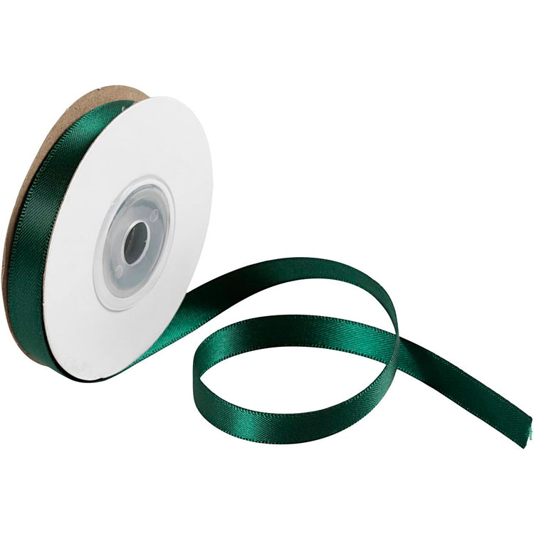 Ruban de satin Creativ company, l: 10 mm, vert, 10 m 1 rouleau
