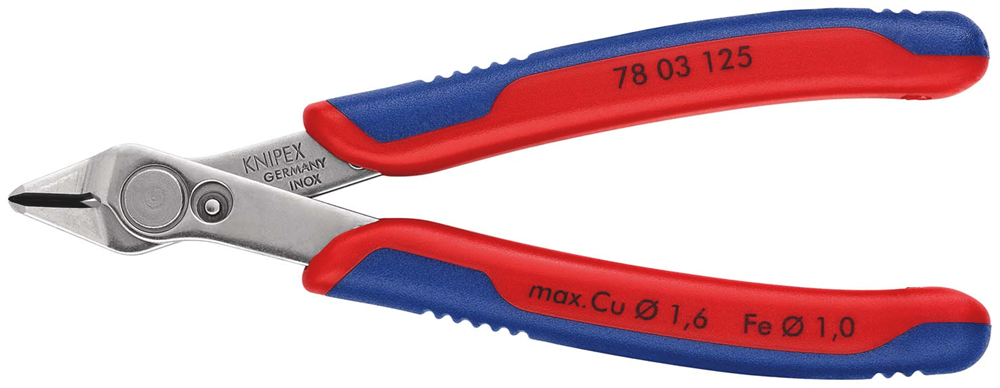 Knipex super Knips® électronique | longueur 125 mm | poignées multi-composants - 78 03 125 sb
