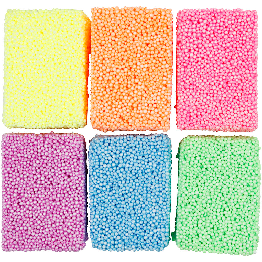 Couleurs de néon en argile en mousse molle, 6x10gr.
