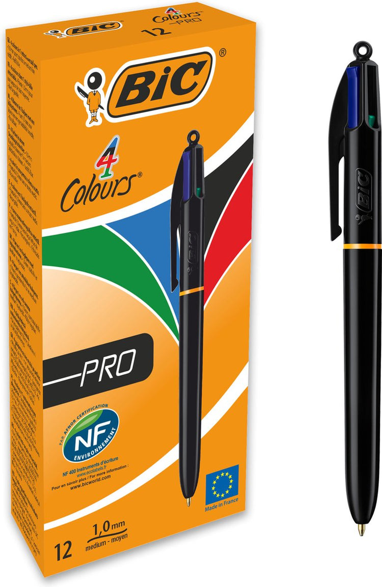 Stylo bille 4 couleurs pro 0,4 mm bleu, noir, rouge, vert