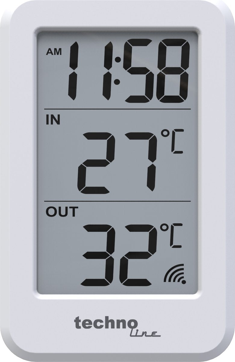 Thermomètre Technoline ws 9172 70x110x22mm blanc avec 1 capteur extérieur 100m