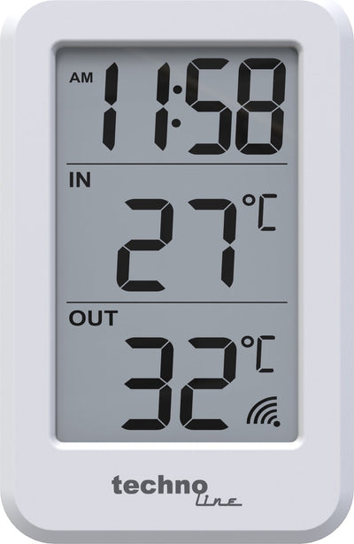 Thermomètre Technoline ws 9172 70x110x22mm blanc avec 1 capteur extérieur 100m
