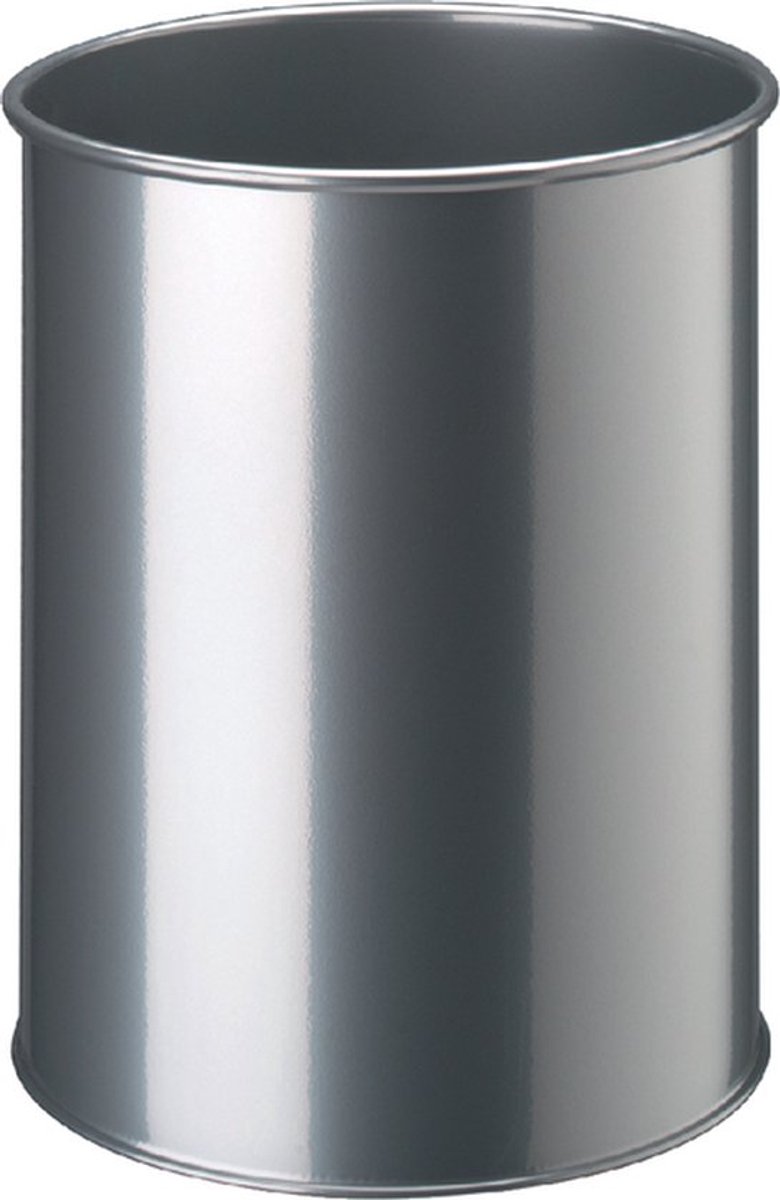 Poubelle à papier durable 15 litres ronde argent
