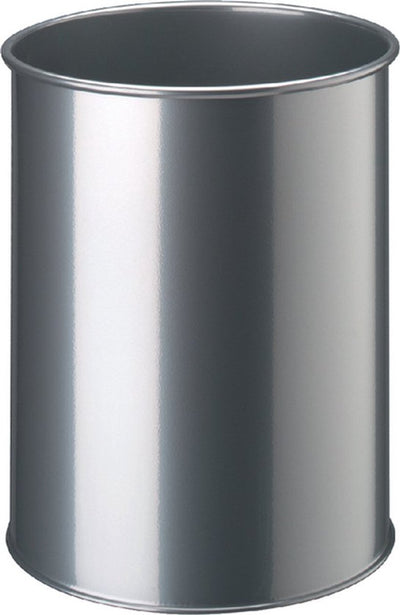 Poubelle à papier durable 15 litres ronde argent