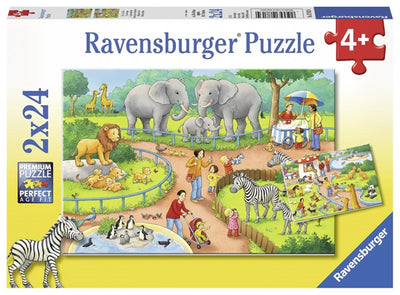 Ravensburger - Puzzle Une journée au zoo 2x24 pièces