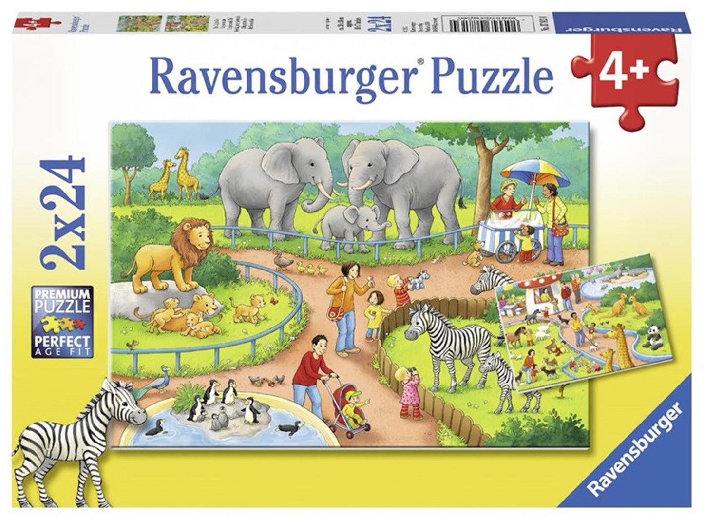 Ravensburger - Puzzle Une journée au zoo 2x24 pièces