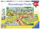 Ravensburger - Puzzle Une journée au zoo 2x24 pièces