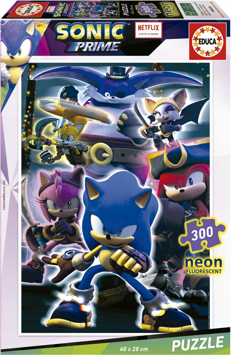 Educa - puzzle - 300 pièces - néon sonic