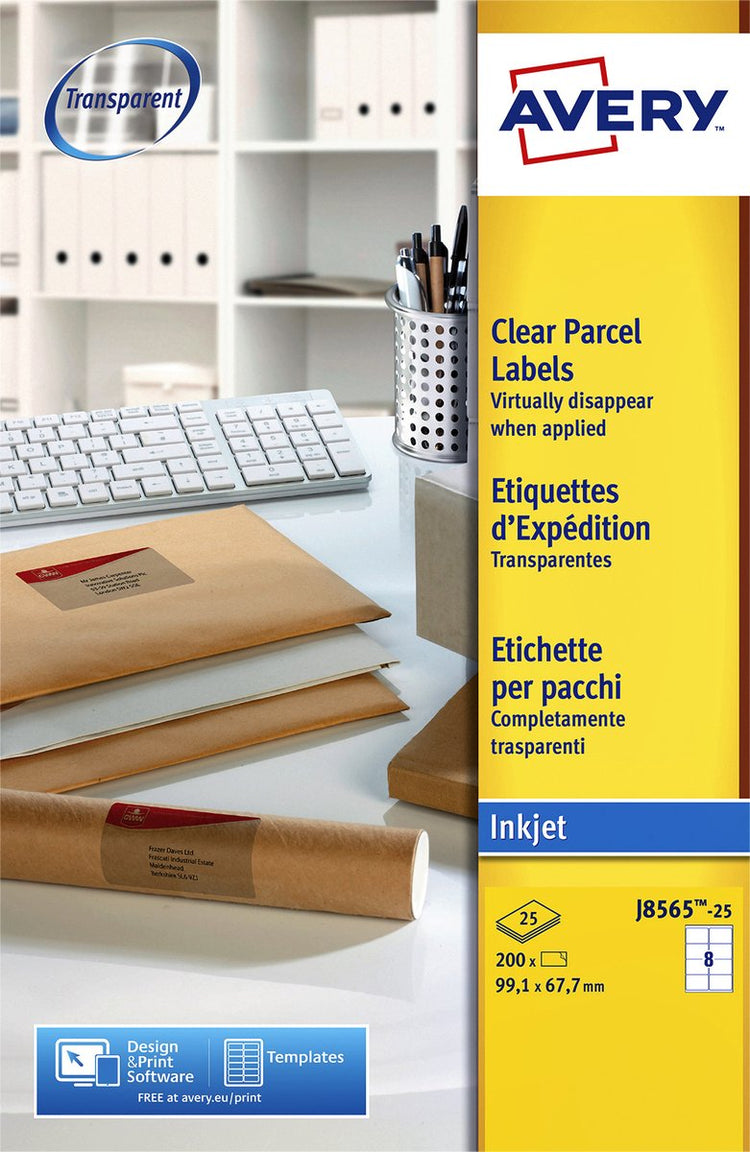 Étiquette jet d'encre sans marque sans marque Avery J8565-25 99,1 x 67,7 mm