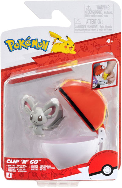 Pokémon Jazwares - clip 'n' go - minccino avec balle à répétition