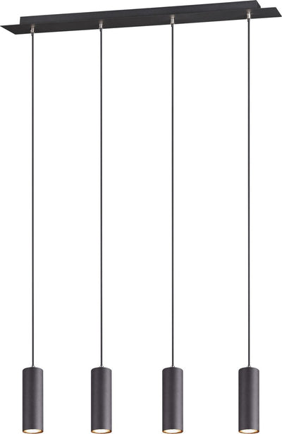 Trio marley - lampe suspendue - noir mat - excl. 4x gu10 3w - réglable en hauteur