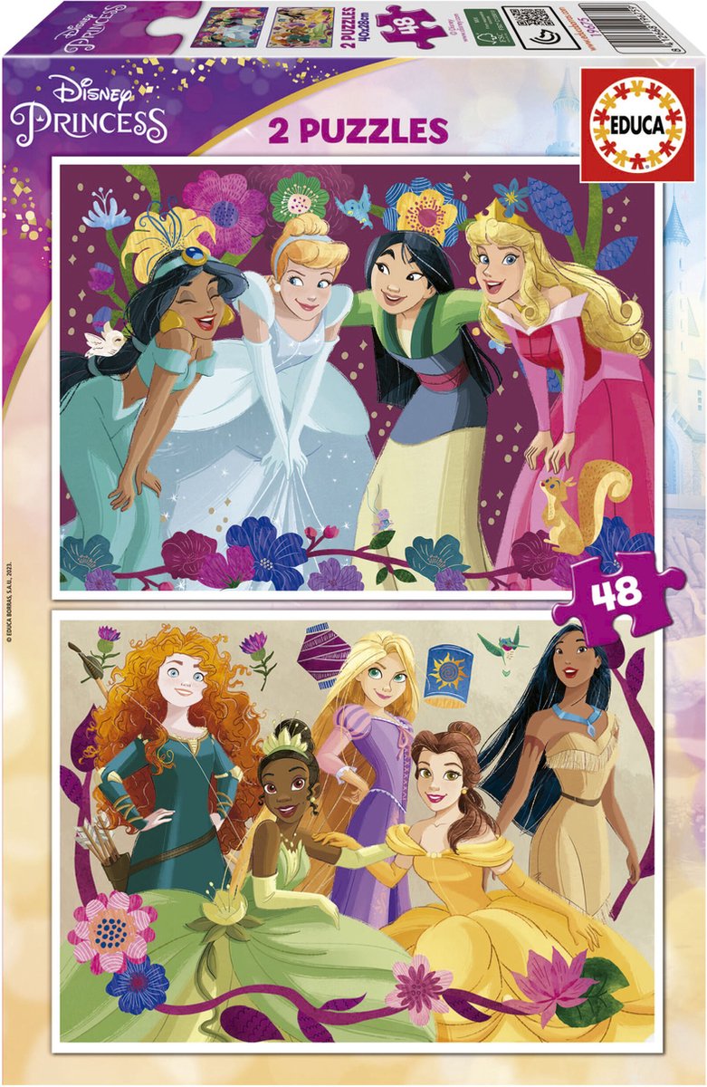 Educa - puzzle - 2 x 48 pièces - princesse disney