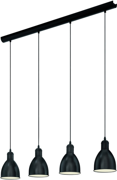 Lampe suspendue Eglo priddy - e27 - 97,5 cm - noir et blanc