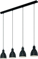 Lampe suspendue Eglo priddy - e27 - 97,5 cm - noir et blanc
