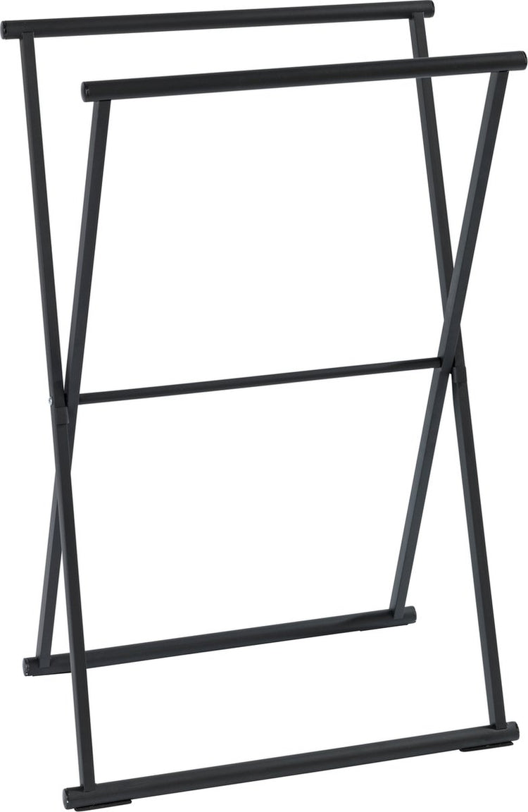Wenko porte-serviettes sur pied pliable lave noir 54x81cm - porte-serviettes - porte-serviettes - porte-serviettes autoportant