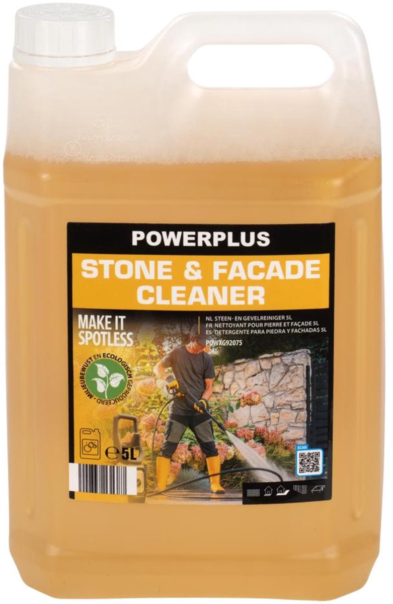Nettoyant Powerplus pour pierres et façades powxg92075 – 5 l - à utiliser en combinaison avec des nettoyeurs haute pression