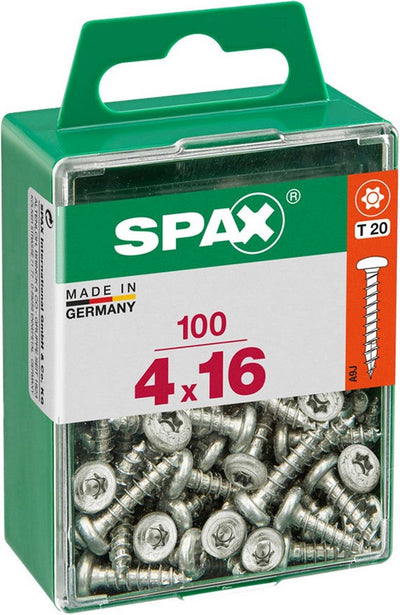 Vis à bois Torx Spax tête convexe - 4,0x16mm - t10 - 100 pièces