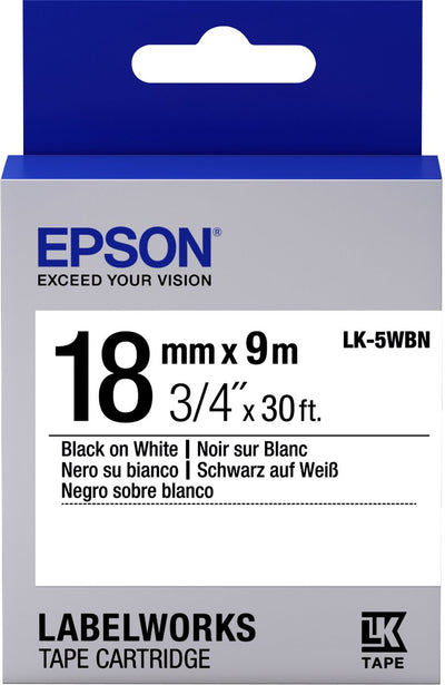 Ruban pour imprimante d'étiquettes Epson lk-5wbn