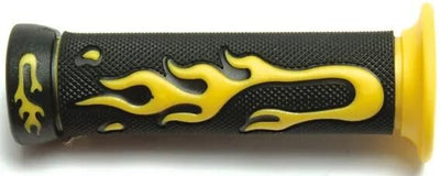 Vparts poignée en caoutchouc flamme pr. boucles de retenue jaune tnt décor flamme, 623am
