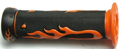 Vparts poignée en caoutchouc flamme pr. boucles de retenue décor flamme tnt orang, 623nj