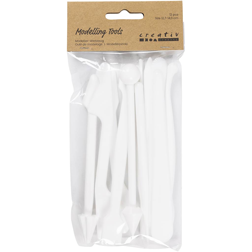 Bâtons de modelage Creativ company, taille 12,7-14,3 cm, blancs, 12 pièces 1 boîte