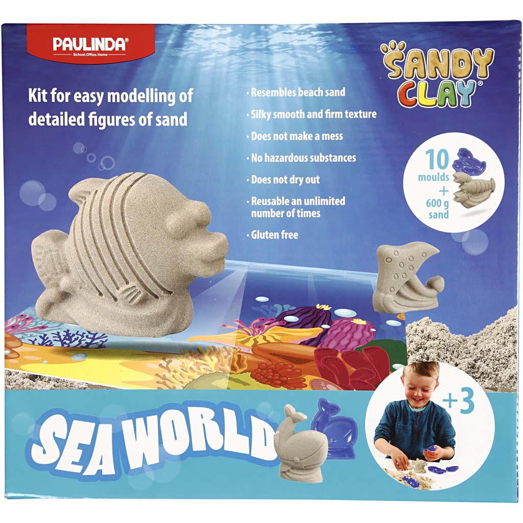 Sandy Clay®, monde marin, naturel, 1 set