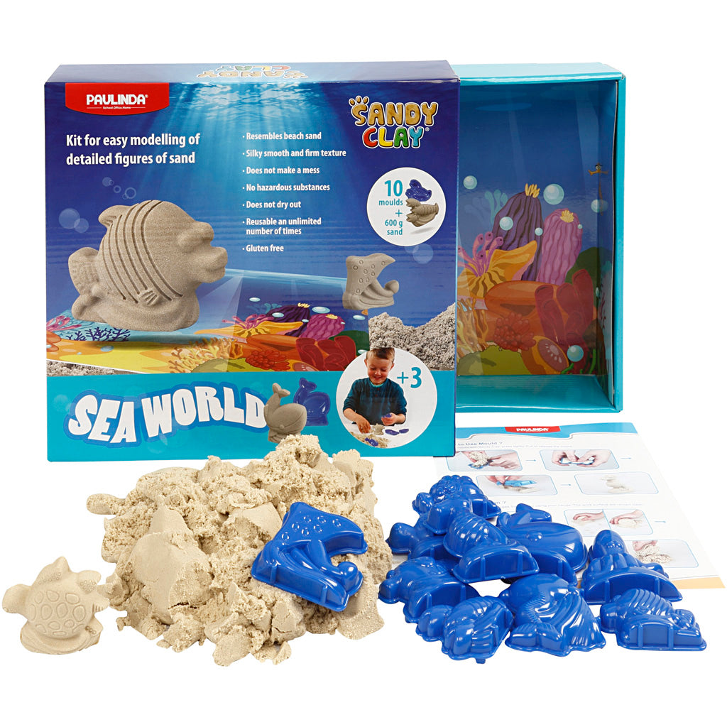 Sandy Clay®, monde marin, naturel, 1 set