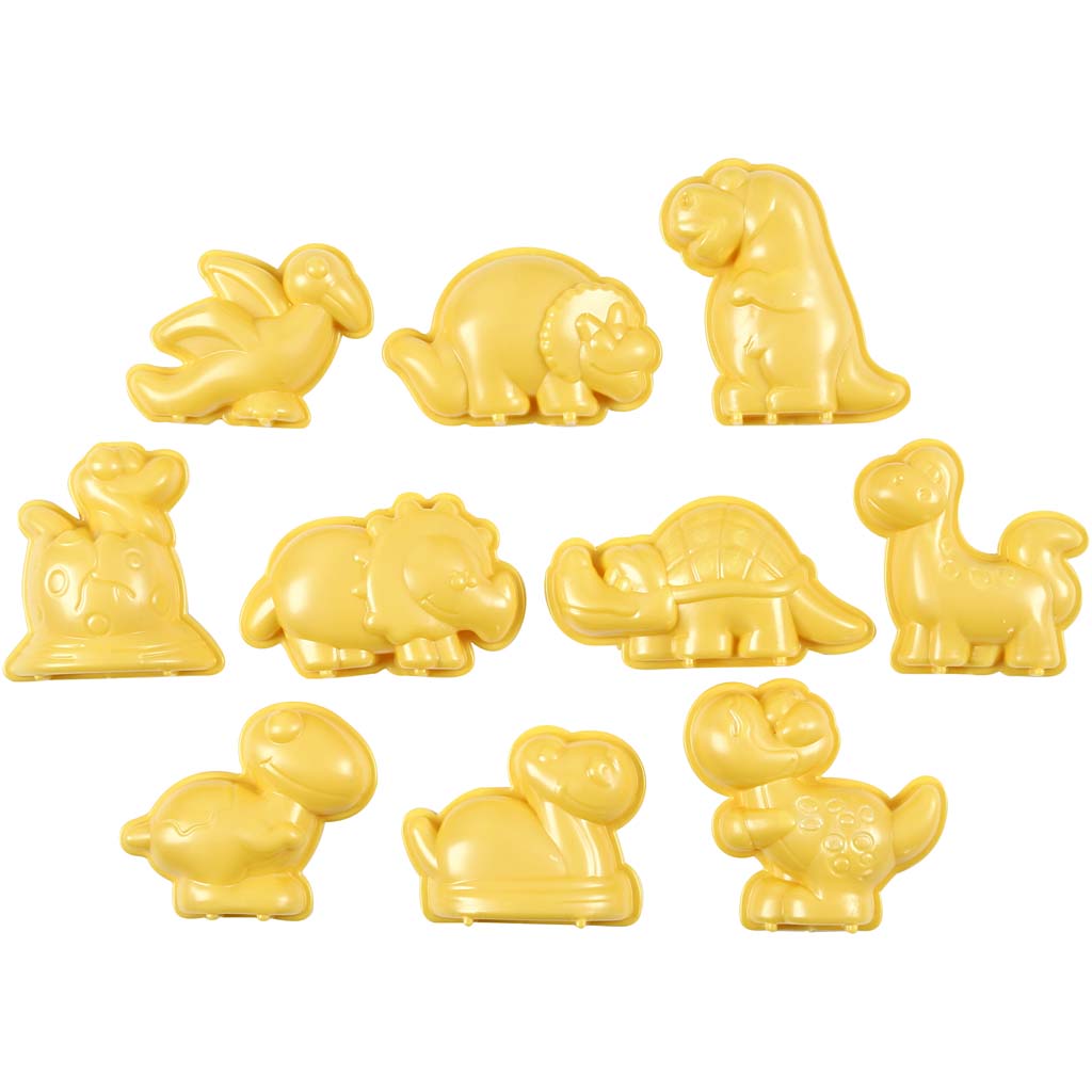 Formes Sandy Clay®, dinosaures, dim. 4,5-6 cm, 10 pièces, 1 boîte