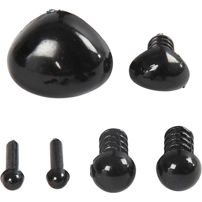 Yeux et nez - noir, 20 sets