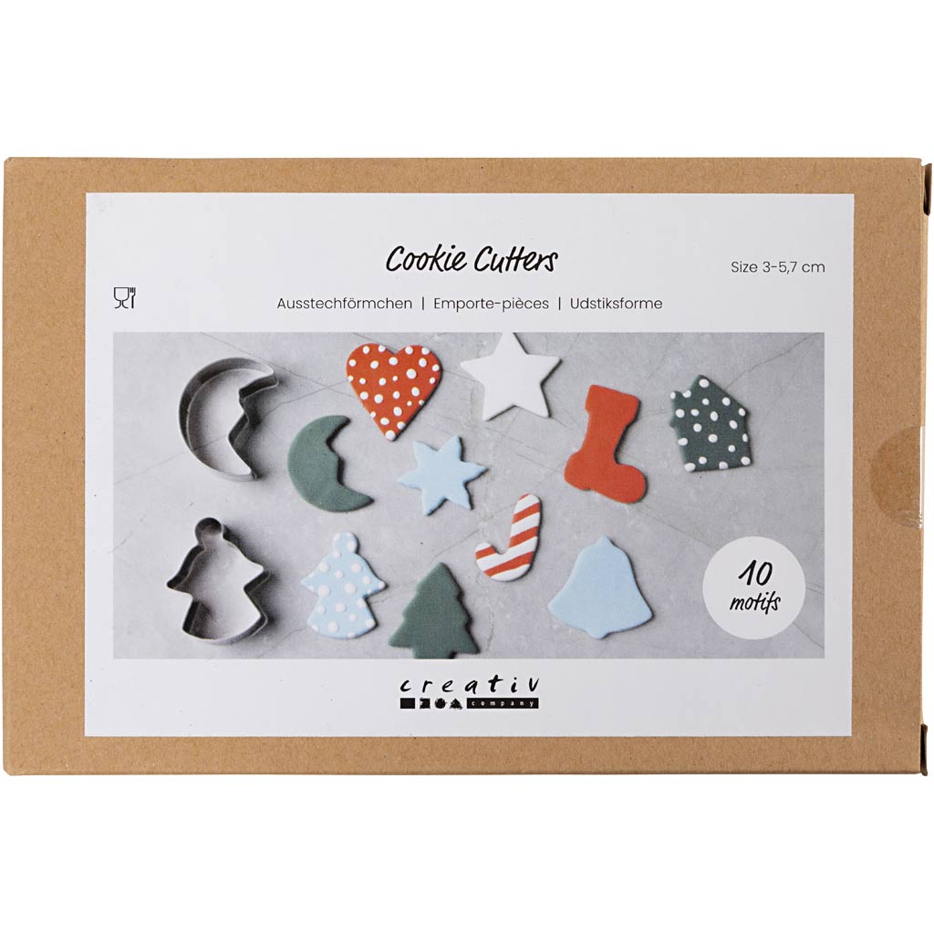 Emporte-pièces Creativ company, formes de Noël, taille 3-5,7 cm, 10 pièces, 1 boîte