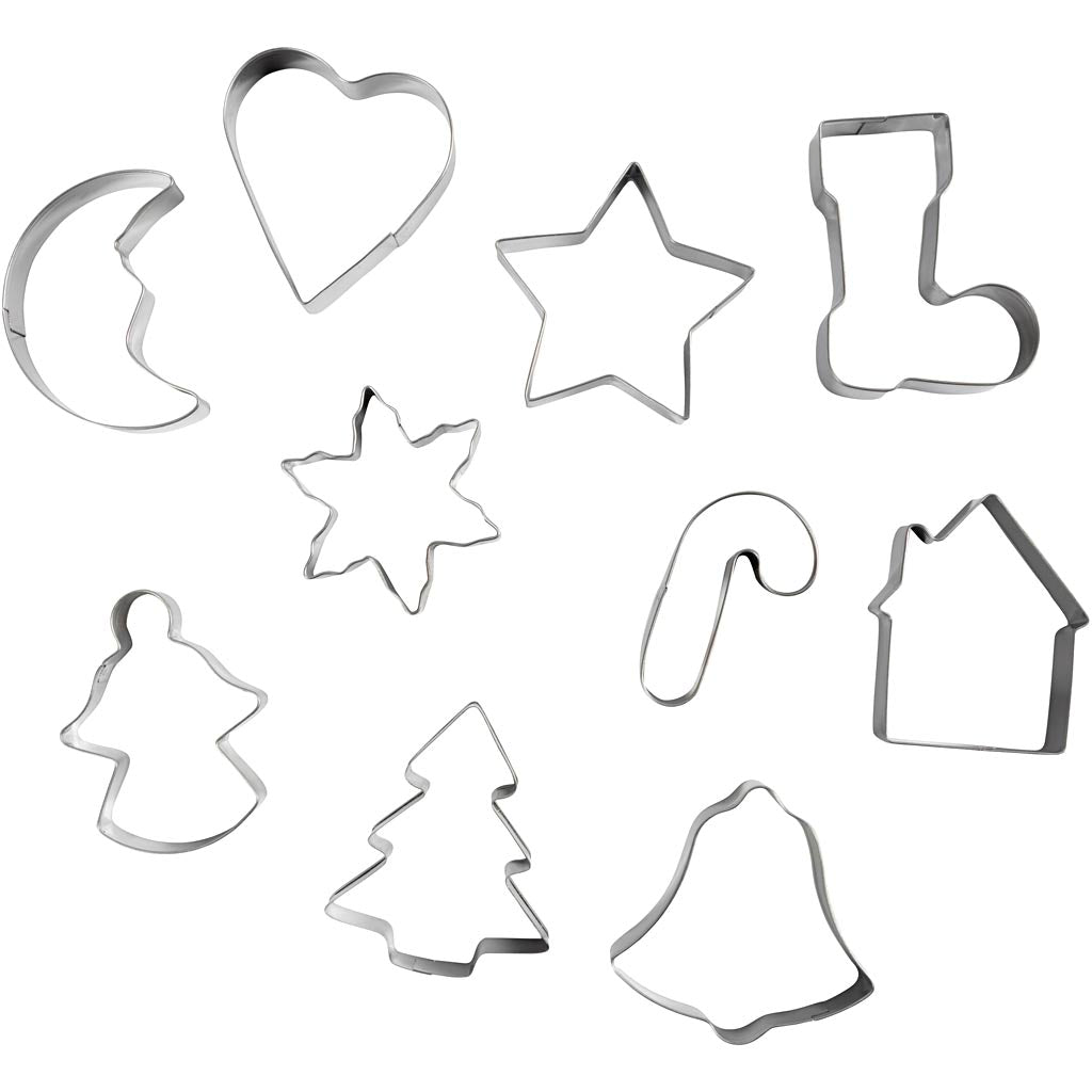 Emporte-pièces Creativ company, formes de Noël, taille 3-5,7 cm, 10 pièces, 1 boîte