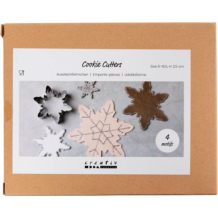 Emporte-pièces Creativ company, flocon de neige, h : 2,5 cm, taille 6-16,5 cm, 1 pièce 1 boîte
